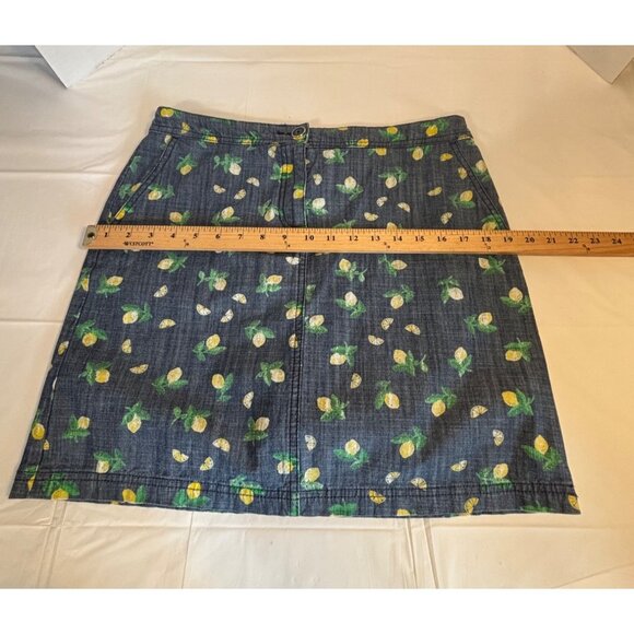 Karen Scott Women's Lemon Print Denim Skort Size 8 Blue with Yellow Lemons - Picture 8 of 10